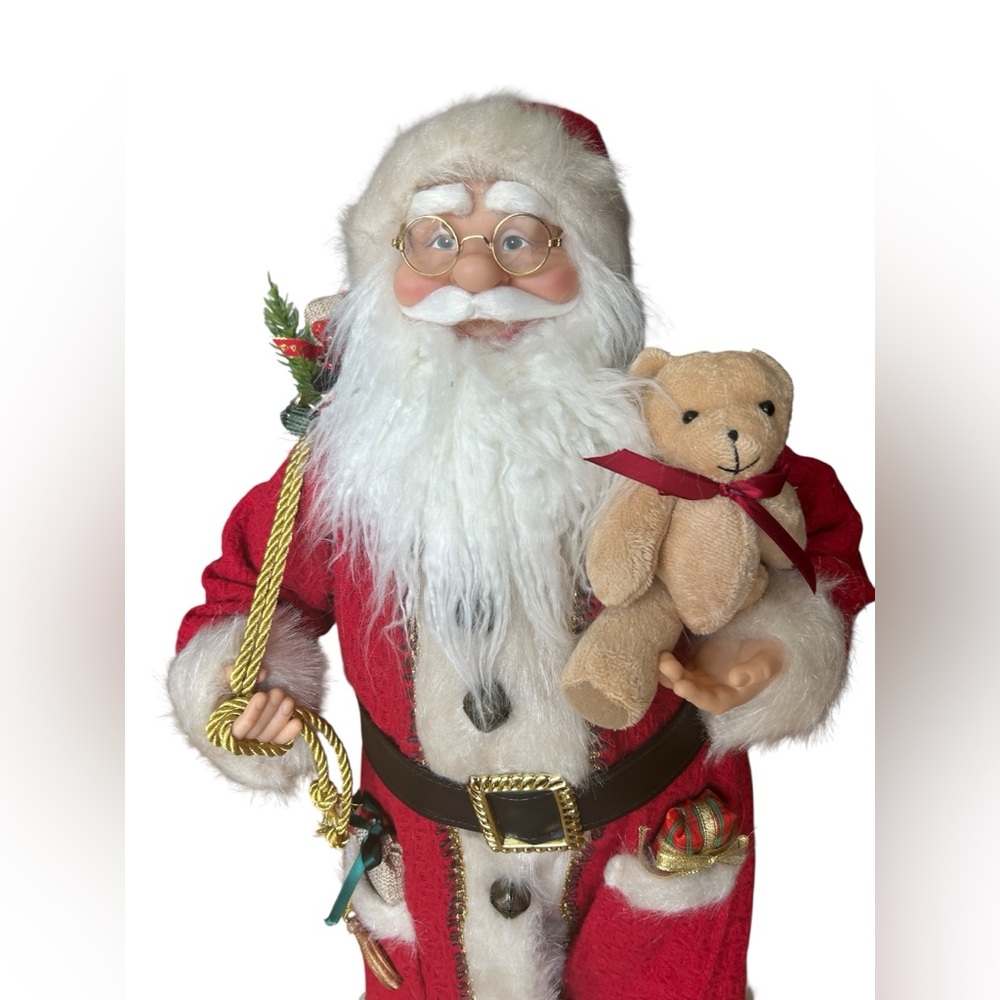 Christmas Holiday Decor Cozy Cute Santa Claus with Teddy NWT Nicholas Collection - Picture 6 of 10